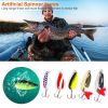 30Pcs Fishing Lures Kit Metal Spoon Lures Hard Spinner Baits with Single Triple Hook for Trout Bass Salmon with Free Tackle Box