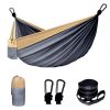 Camping Hammock Double & Single Portable Hammock With 2 Tree Straps And 2 Carabiners; Lightweight Nylon Parachute Hammocks Camping Accessories Gear