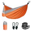 Camping Hammock Double & Single Portable Hammock With 2 Tree Straps And 2 Carabiners; Lightweight Nylon Parachute Hammocks Camping Accessories Gear